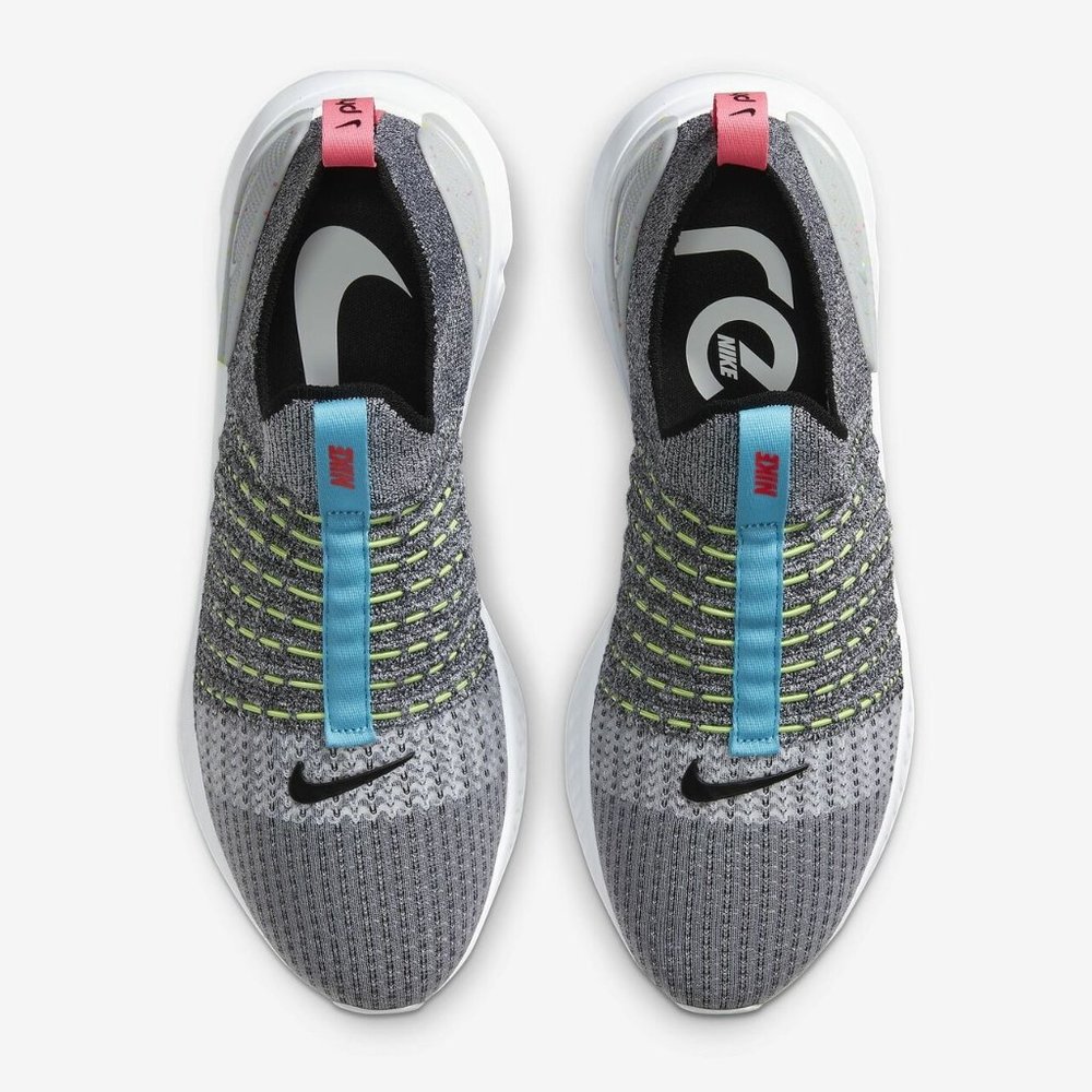 Nike React Phantom Run Flyknit 2 Grey Crimson White Black CZ7865-100 - Picture 5 of 11